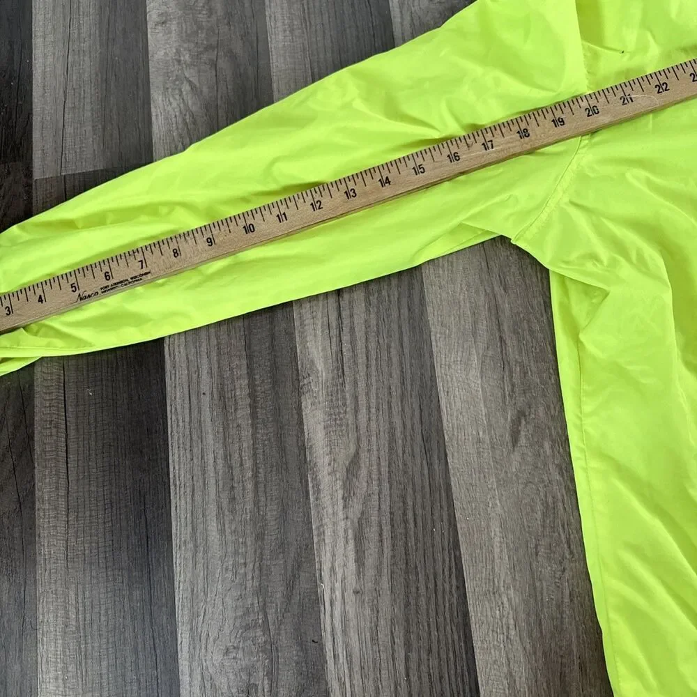 US Polo Assn Neon Yellow Zip Up Windbreaker Jacket‎ Sz Large